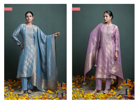 Gurnit Naariti Tissue Silk Pant Style Suits Manufacturer Gujarat