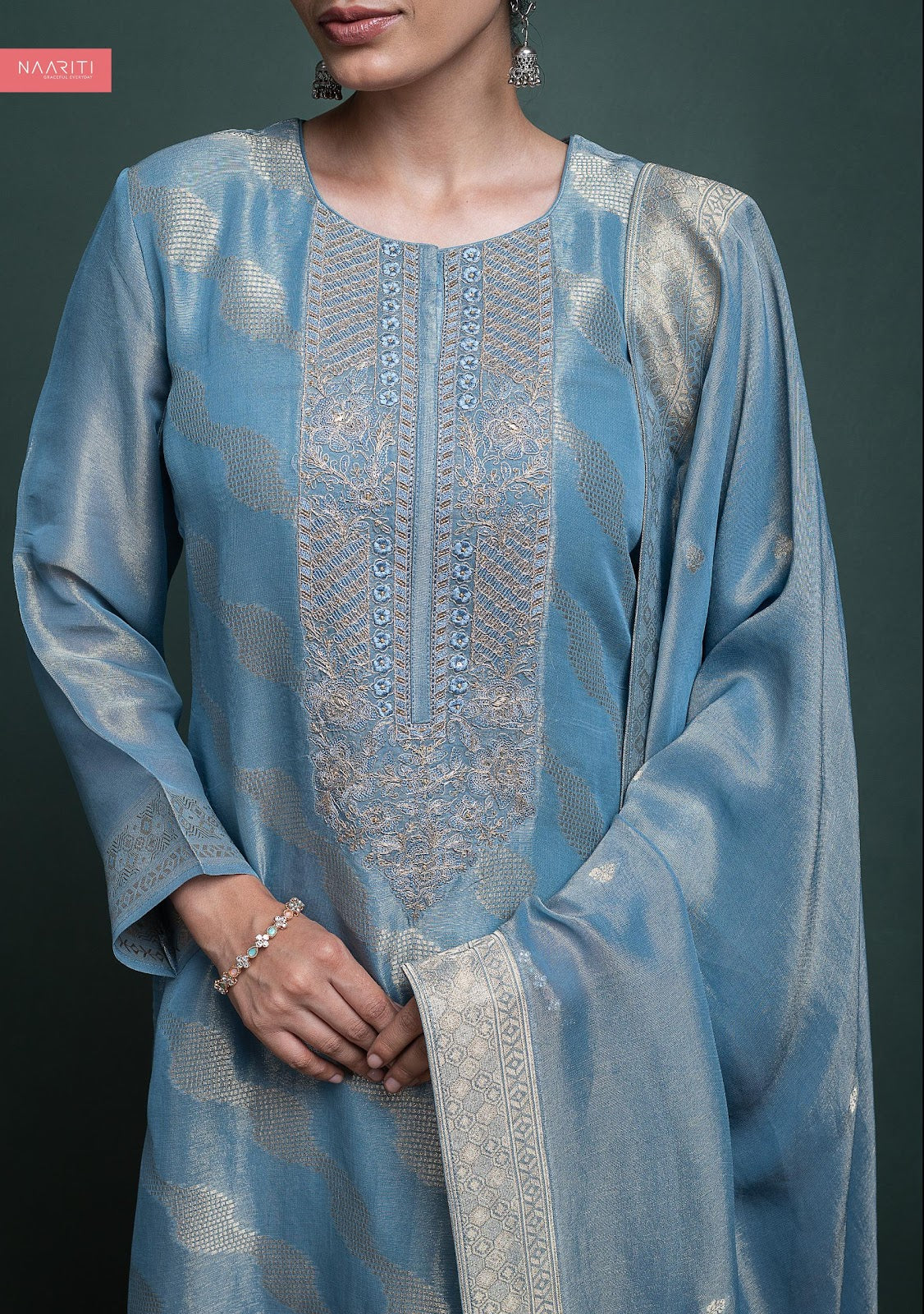 Gurnit Naariti Tissue Silk Pant Style Suits Manufacturer Gujarat
