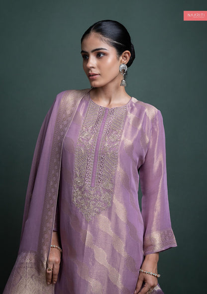 Gurnit Naariti Tissue Silk Pant Style Suits Manufacturer Gujarat