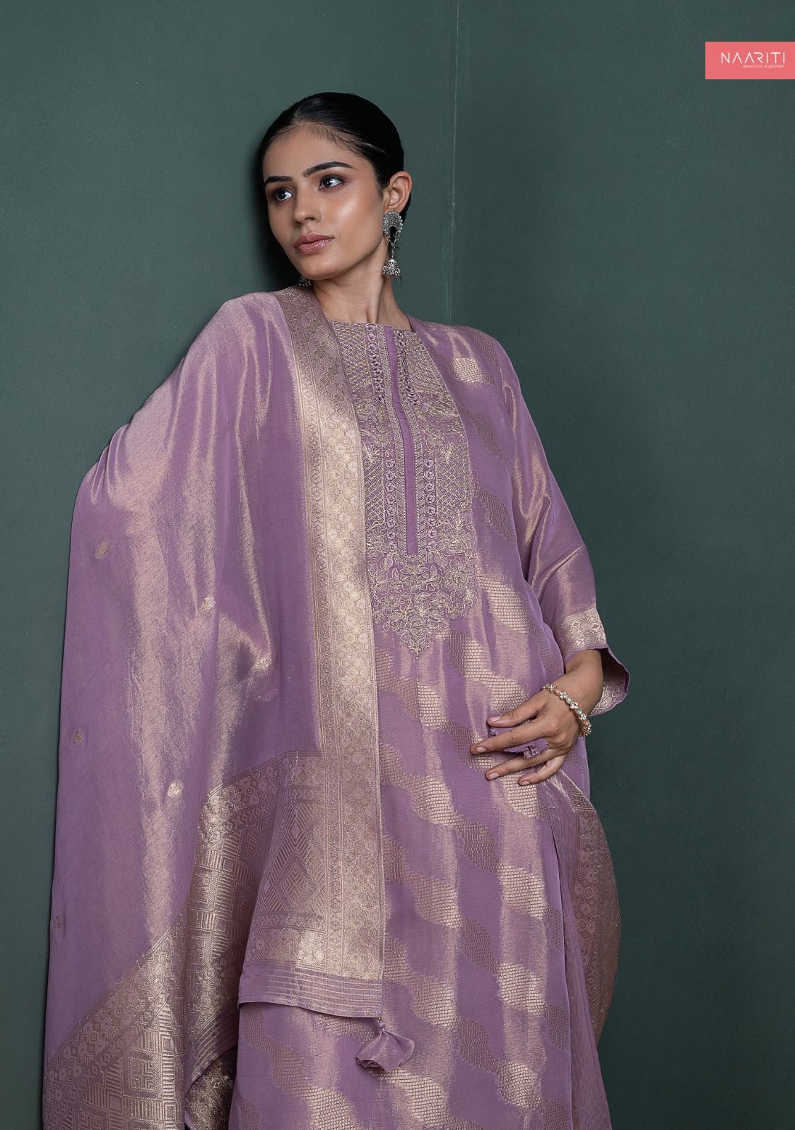 Gurnit Naariti Tissue Silk Pant Style Suits Manufacturer Gujarat
