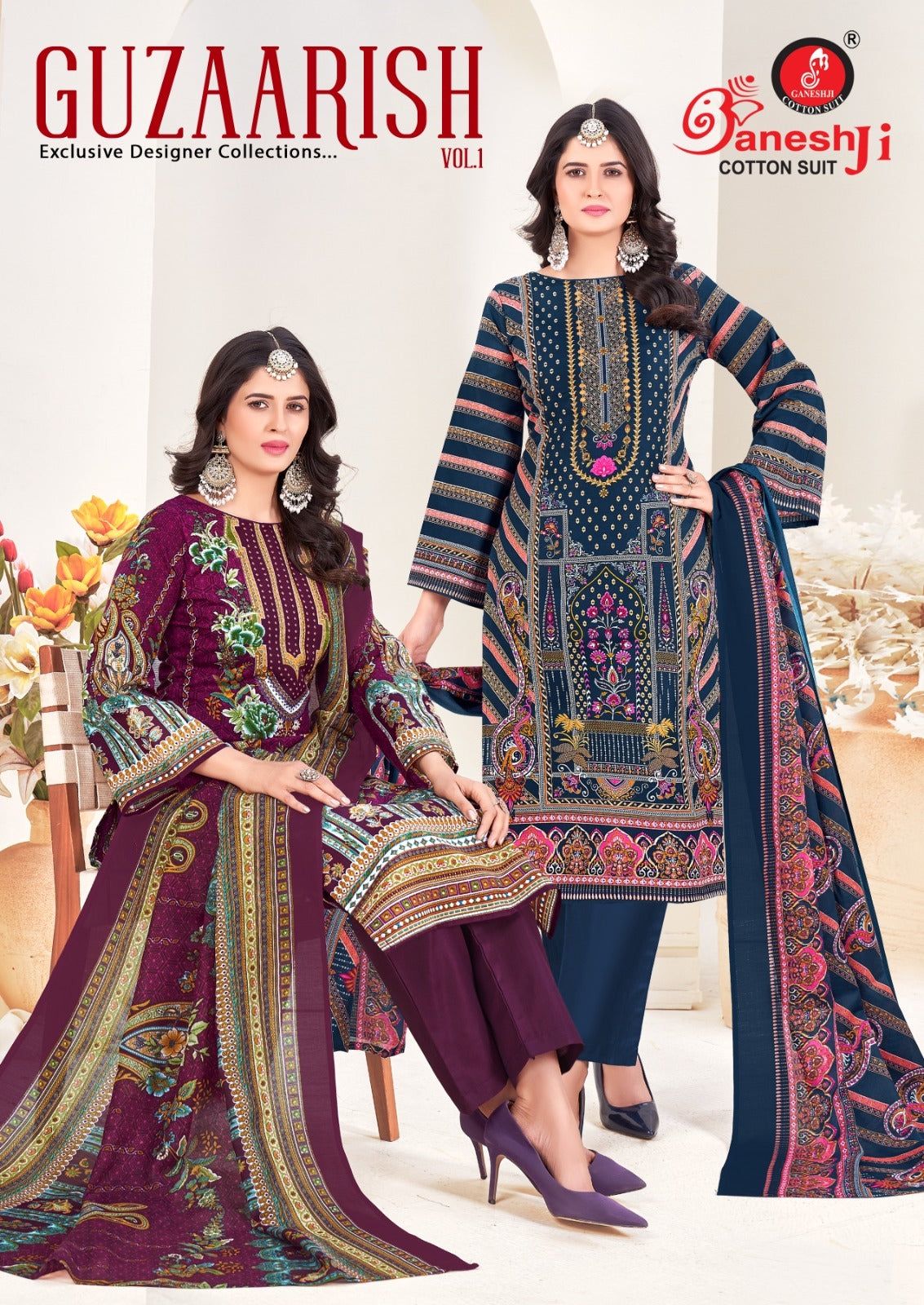 Guzaarish Vol 1 Ganeshji Cotton Karachi Salwar Suits Exporter Ahmedabad