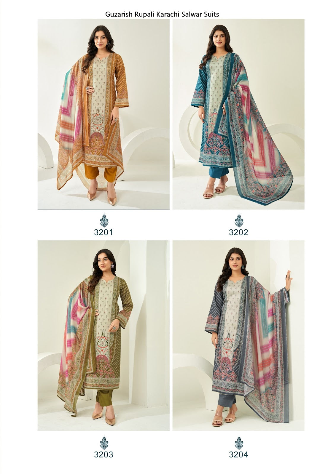 Guzarish Rupali Jam Satin Karachi Salwar Suits Supplier Gujarat