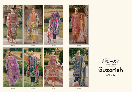 Guzarish Vol 14 Belliza Designer Studio Cotton Karachi Salwar Suits Exporter Gujarat