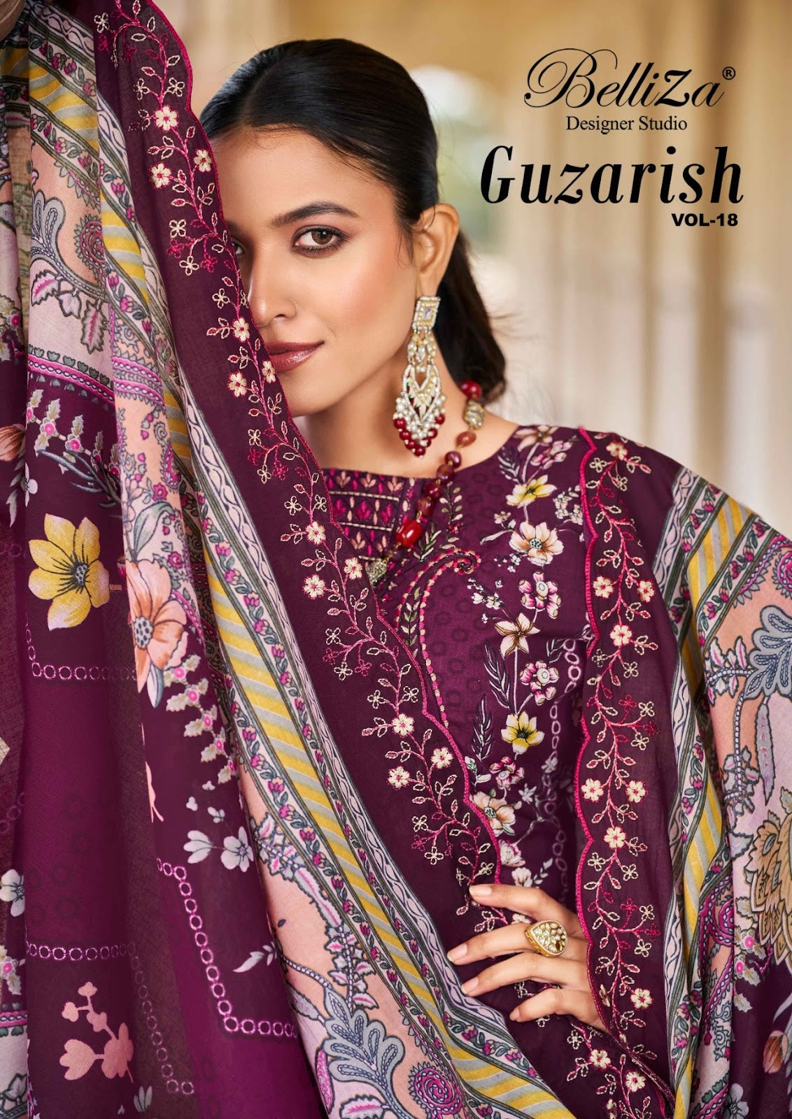 Guzarish Vol 18 Belliza Designer Studio Cotton Karachi Salwar Suits Supplier Gujarat