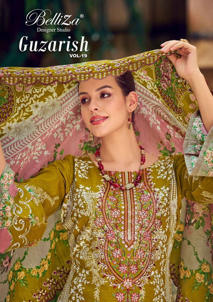 Guzarish Vol 19 Belliza Designer Studio Cotton Karachi Salwar Suits Wholesaler India