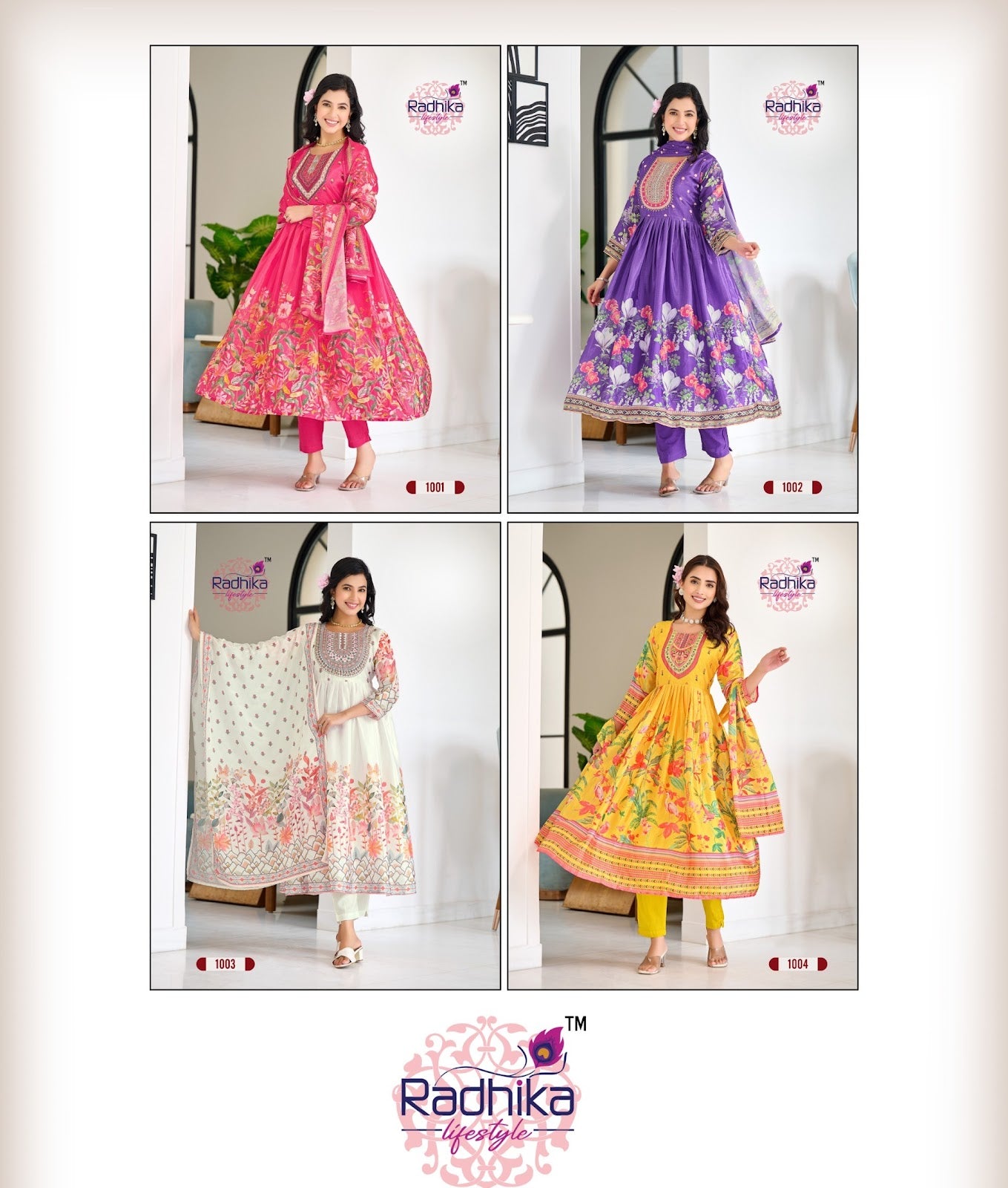 Guzarish Vol 1 Radhika Lifestyle Chinon Readymade Anarkali Suits Manufacturer Ahmedabad