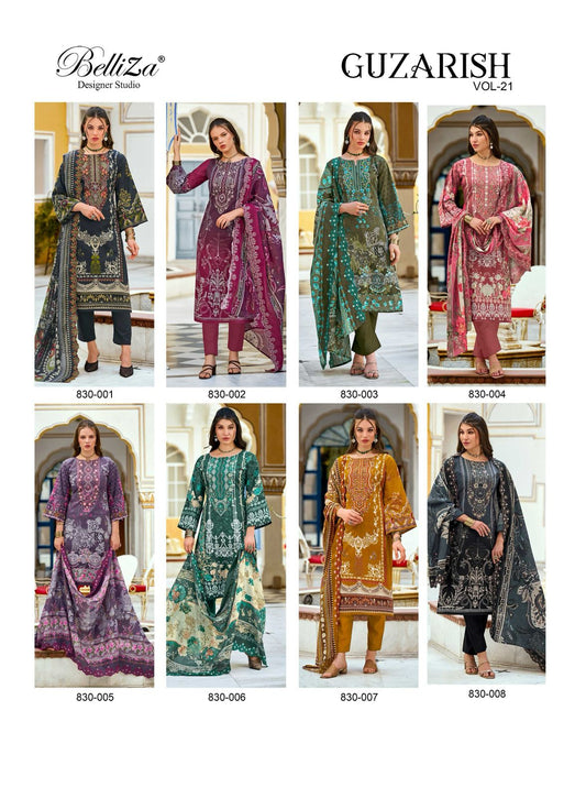 Guzarish Vol 21 Belliza Designer Studio Cotton Karachi Salwar Suits Manufacturer Ahmedabad