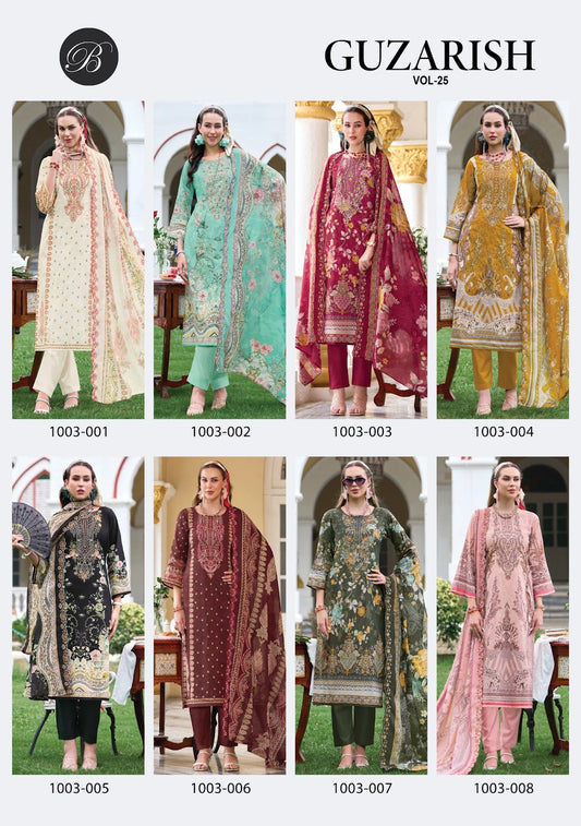Guzarish Vol 25 Belliza Designer Studio Cotton Karachi Salwar Suits Exporter