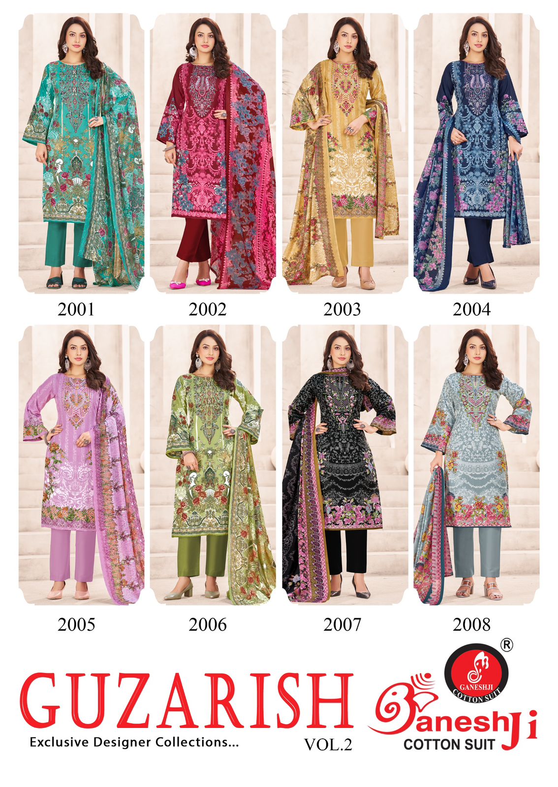 Guzarish Vol 2 Ganeshji Cotton Karachi Salwar Suits Wholesaler Ahmedabad