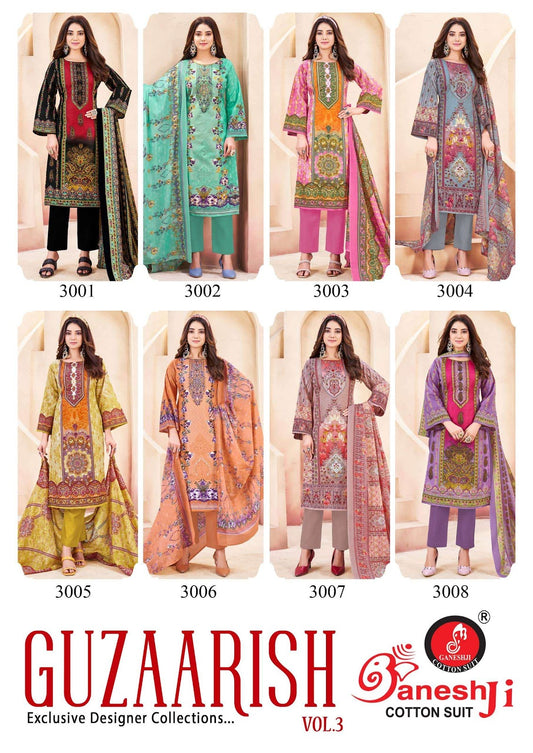 Guzarish Vol 3 Ganeshji Cotton Karachi Salwar Suits Wholesale Price