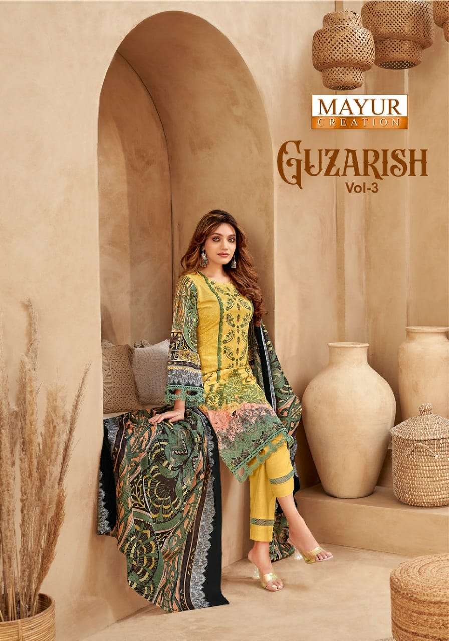 Guzarish Vol 3 Mayur Creation Cotton Karachi Salwar Suits Supplier India