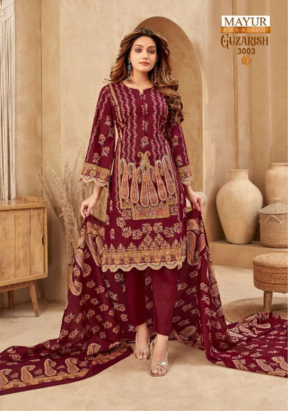 Guzarish Vol 3 Mayur Creation Cotton Karachi Salwar Suits Supplier India