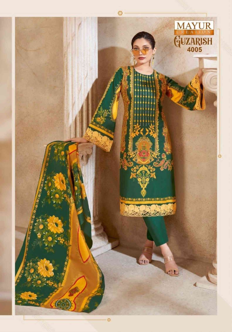 Guzarish Vol 4 Mayur Creation Cotton Karachi Salwar Suits Supplier Gujarat