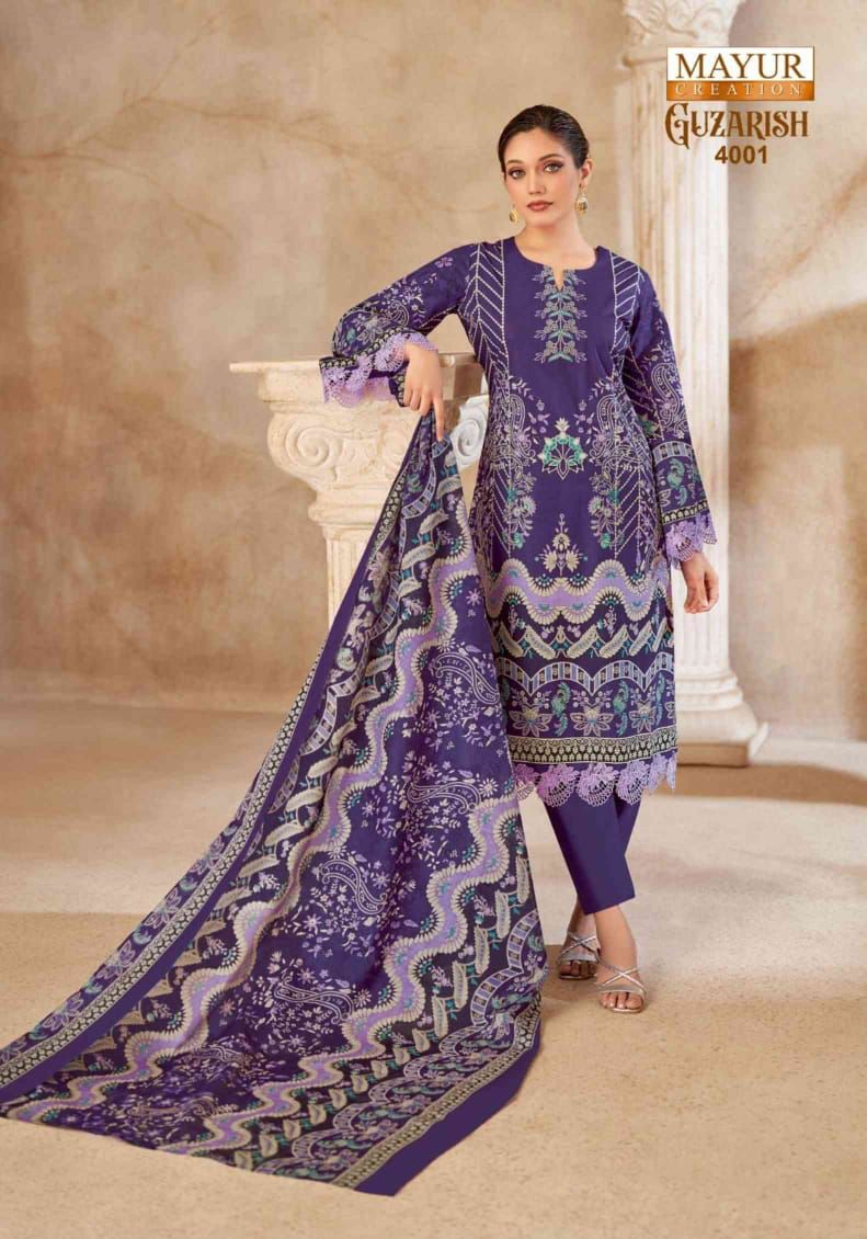Guzarish Vol 4 Mayur Creation Cotton Karachi Salwar Suits Supplier Gujarat