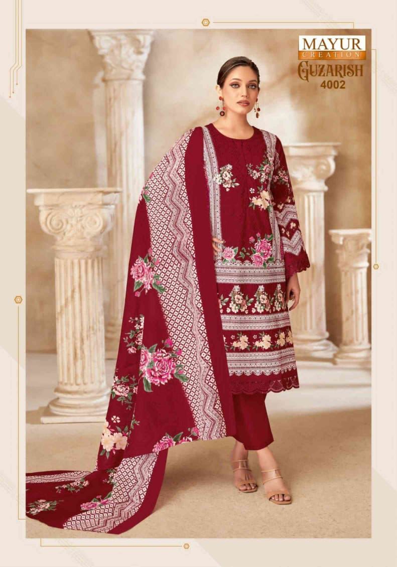 Guzarish Vol 4 Mayur Creation Cotton Karachi Salwar Suits Supplier Gujarat