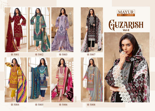 Guzarish Vol 5 Mayur Creation Cotton Karachi Salwar Suits Wholesaler Gujarat