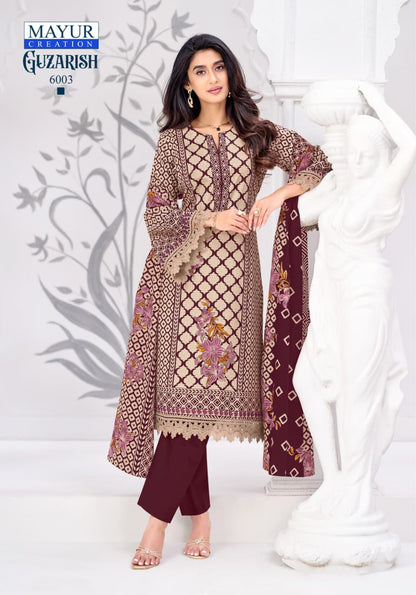 Guzarish Vol 6 Mayur Creation Cotton Karachi Salwar Suits Manufacturer Gujarat