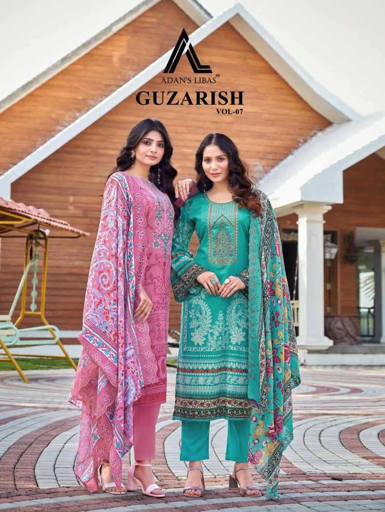 Guzarish Vol 7 Adans Libas Cambric Cotton Karachi Salwar Suits Manufacturer