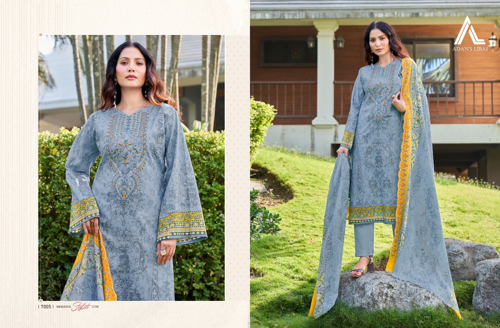 Guzarish Vol 7 Adans Libas Cambric Cotton Karachi Salwar Suits Manufacturer