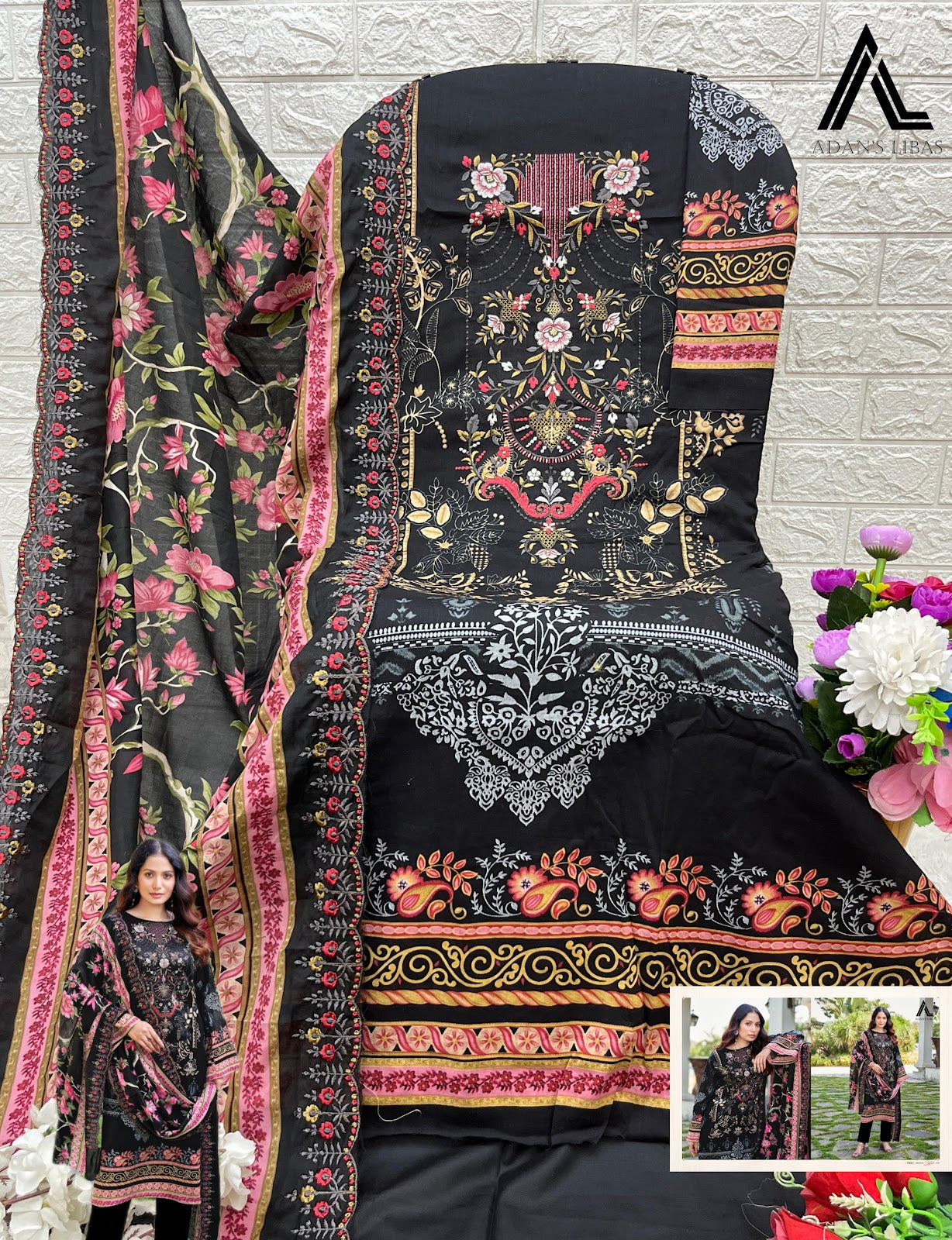 Guzarish Vol 7 Adans Libas Cambric Cotton Karachi Salwar Suits Manufacturer