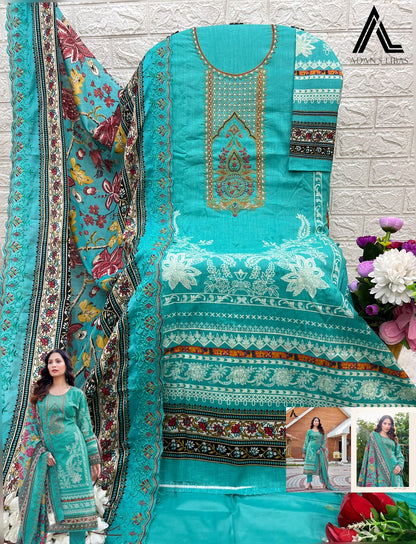 Guzarish Vol 7 Adans Libas Cambric Cotton Karachi Salwar Suits Manufacturer