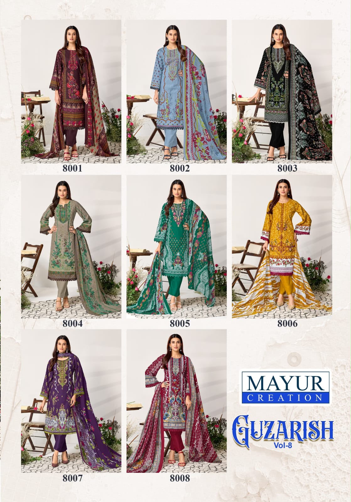 Guzarish Vol 8 Mayur Creation Cotton Karachi Salwar Suits Manufacturer Gujarat