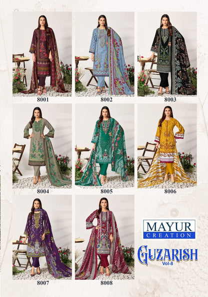 Guzarish Vol 8 Mayur Creation Cotton Karachi Salwar Suits Manufacturer Gujarat