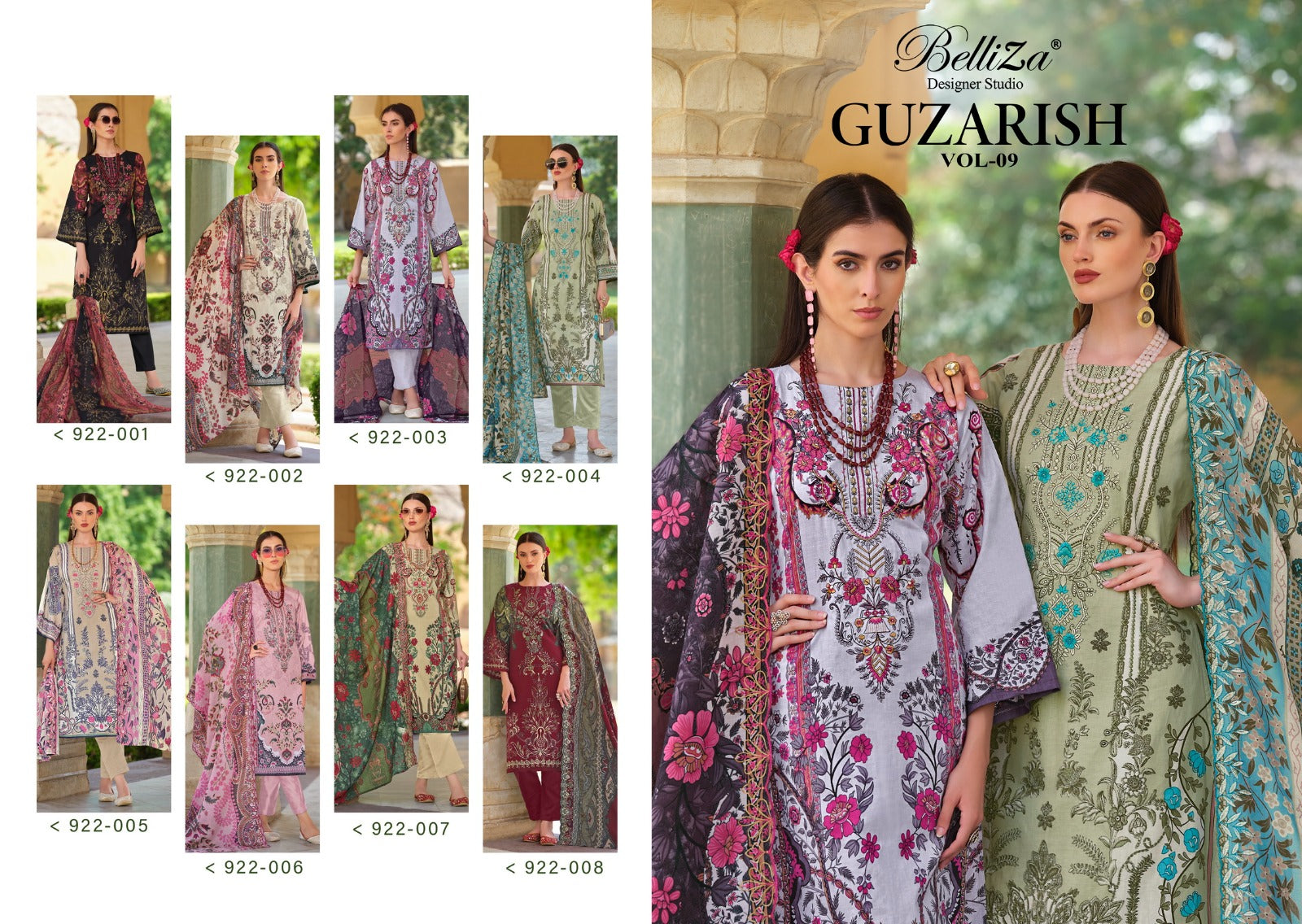 Guzarish Vol 9 Belliza Designer Studio Cotton Karachi Salwar Suits Wholesaler
