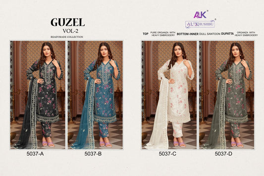 Guzel Vol 2-5037 Alk Organza Pakistani Readymade Suits Wholesaler