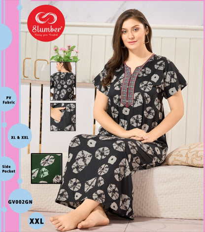 Gv002 Slumber Pv Night Gowns Supplier India