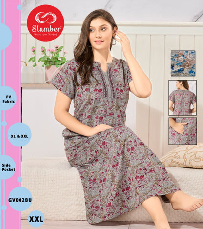 Gv002 Slumber Pv Night Gowns Supplier India