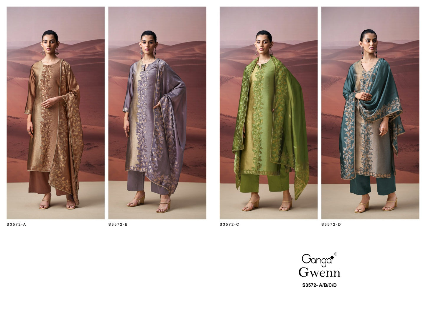 Gwenn 3572 Ganga Pure Viscose Plazzo Style Suits Wholesale Price