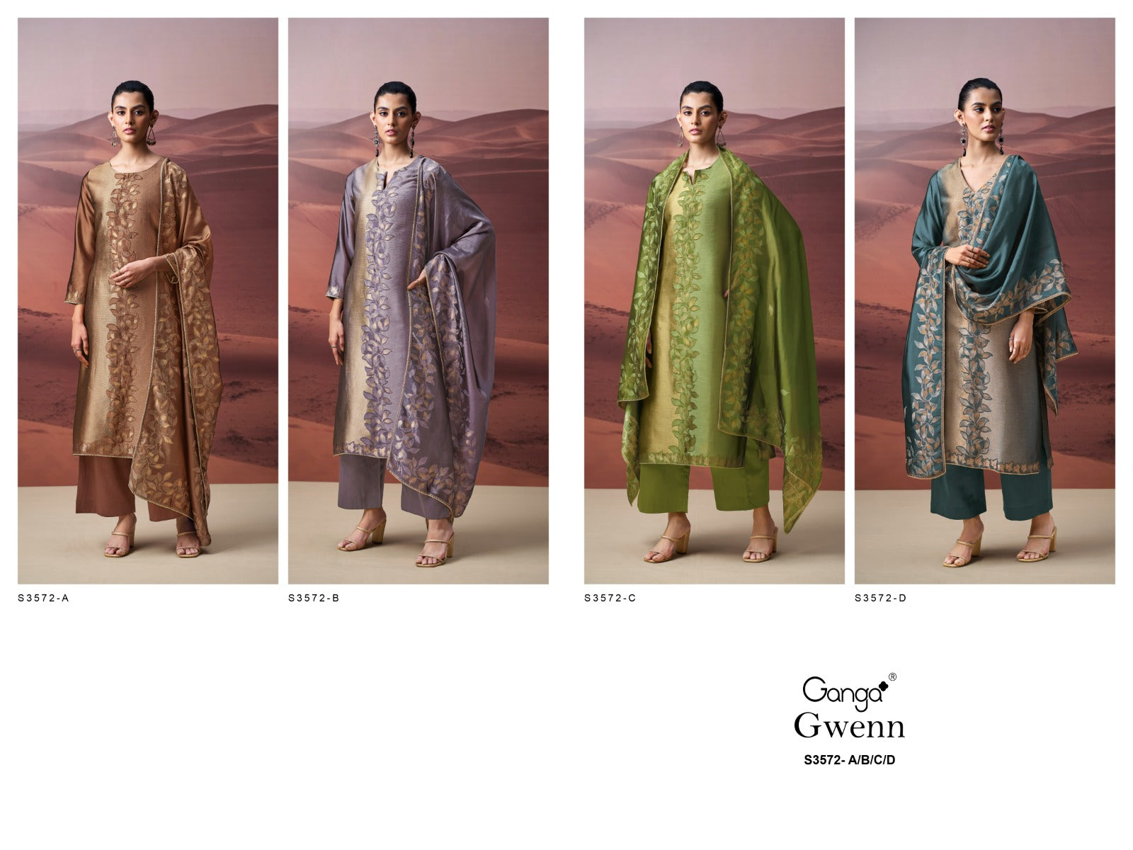 Gwenn 3572 Ganga Pure Viscose Plazzo Style Suits Wholesale Price