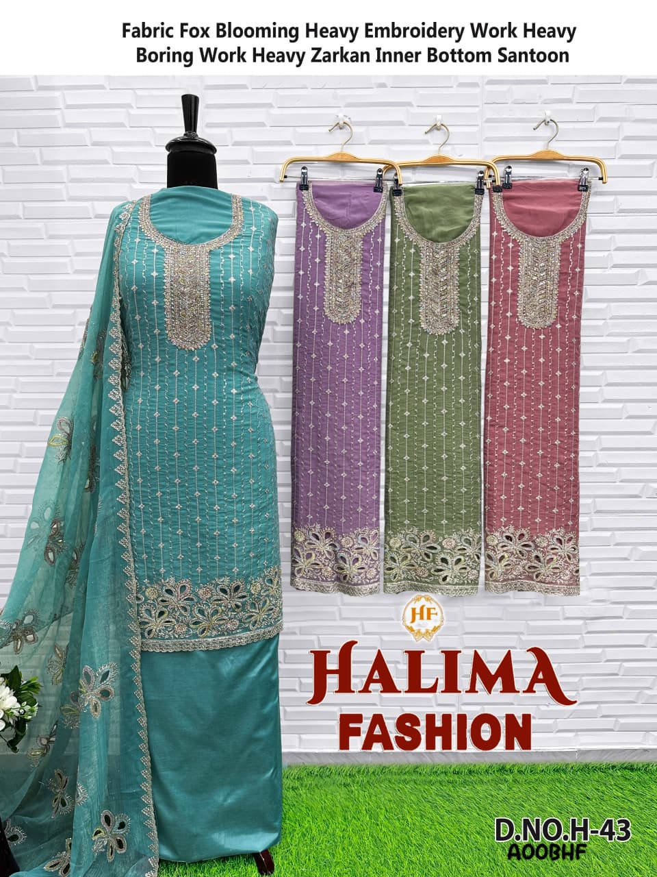 H-43 Halima Fashion Fox Blooming Plazzo Style Suits Exporter Ahmedabad