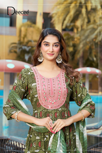 Hitakshi Deecee Rayon Readymade Pant Style Suits Exporter India