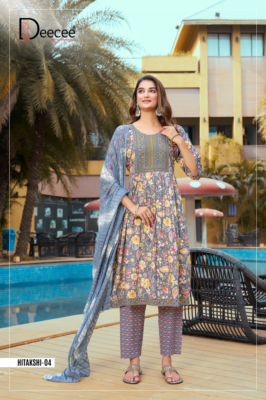 Hitakshi Deecee Rayon Readymade Pant Style Suits Exporter India