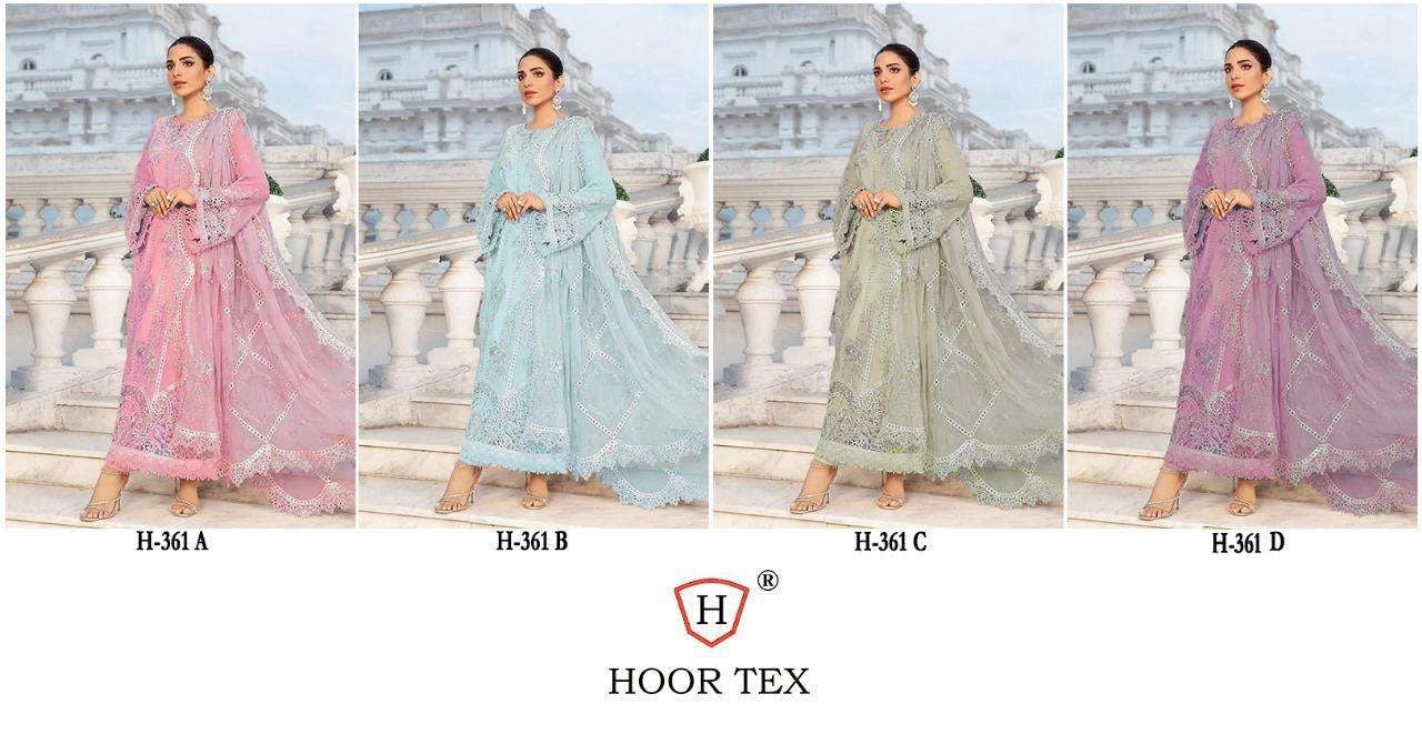 H 361 Hoor Tex Georgette Pakistani Salwar Suits Wholesale Price