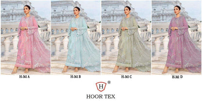 H 361 Hoor Tex Georgette Pakistani Salwar Suits Wholesale Price