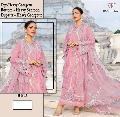 H 361 Hoor Tex Georgette Pakistani Salwar Suits Wholesale Price