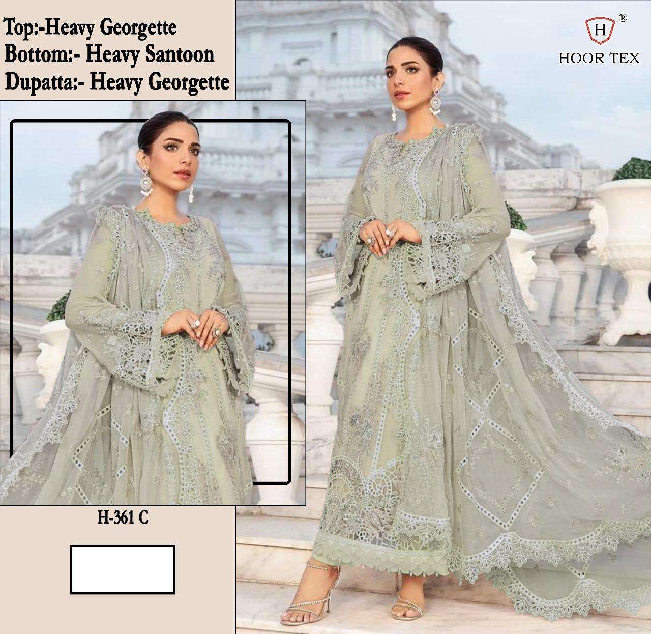 H 361 Hoor Tex Georgette Pakistani Salwar Suits Wholesale Price