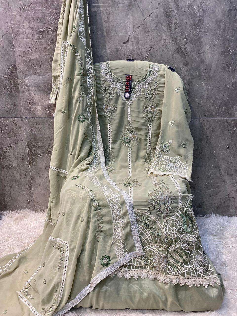 H 361 Hoor Tex Georgette Pakistani Salwar Suits Wholesale Price