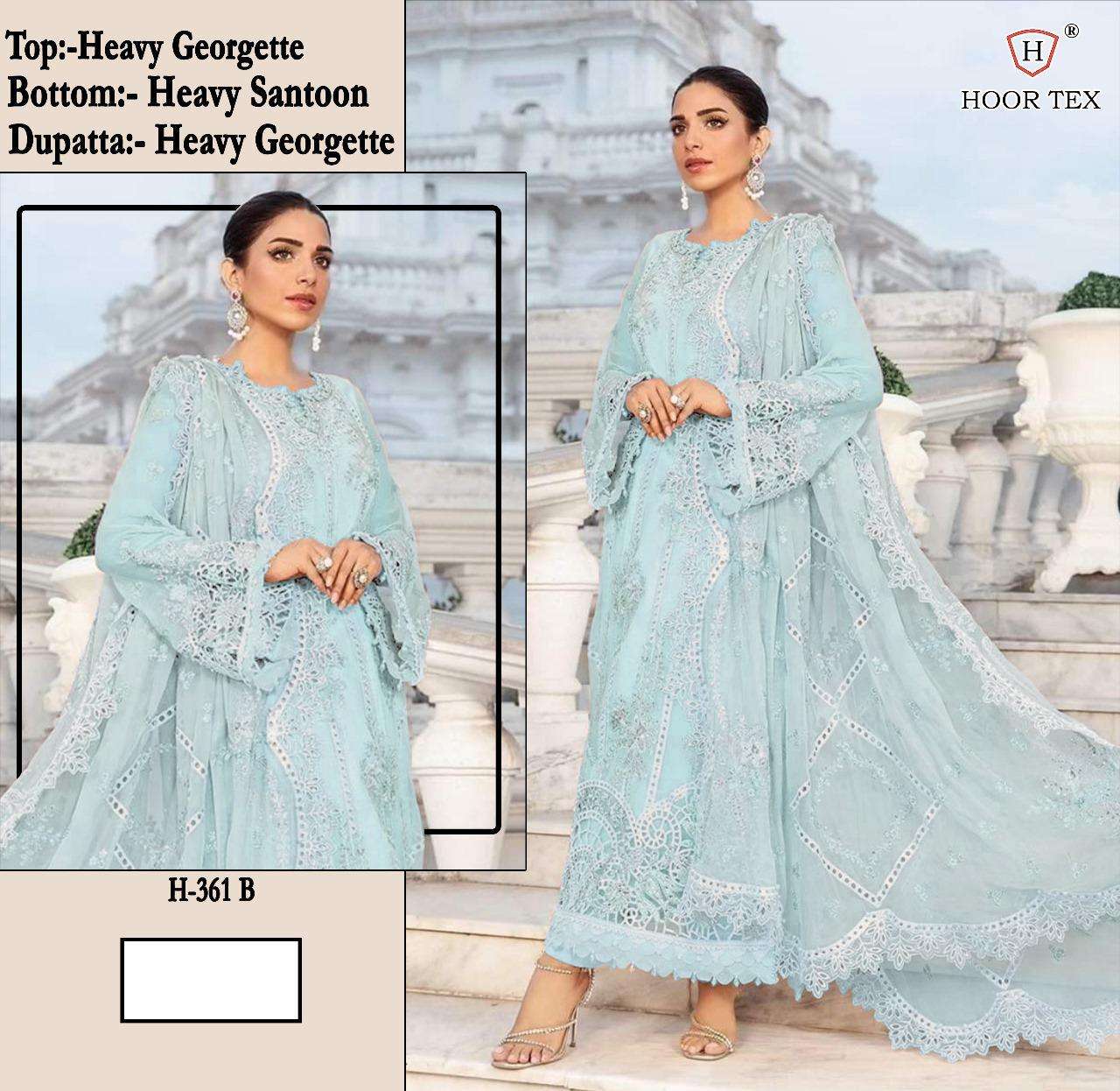 H 361 Hoor Tex Georgette Pakistani Salwar Suits Wholesale Price