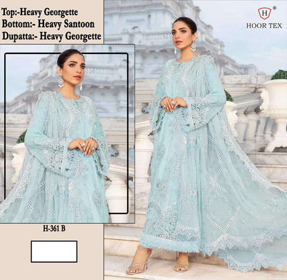 H 361 Hoor Tex Georgette Pakistani Salwar Suits Wholesale Price