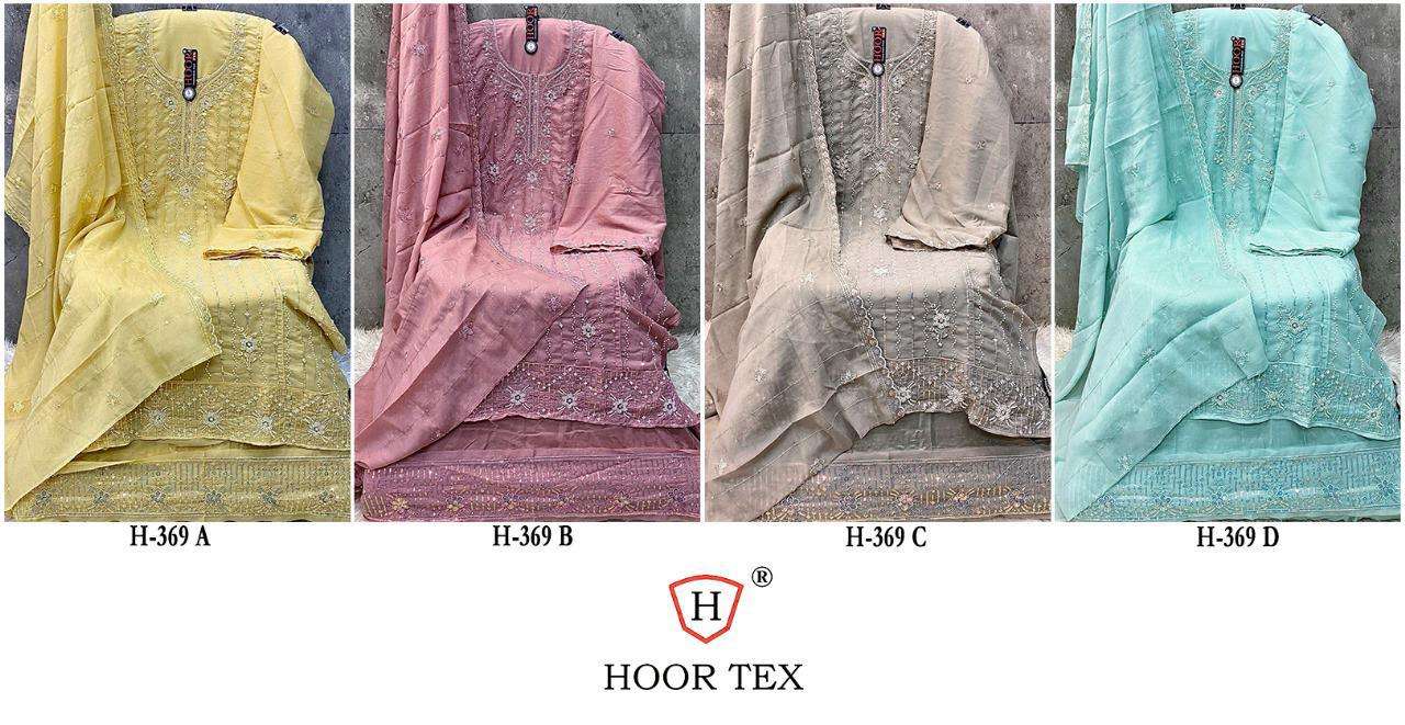 H 369 Hoor Tex Georgette Pakistani Salwar Suits Wholesale Rate