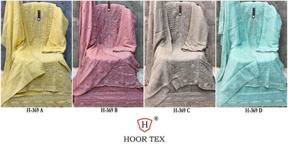 H 369 Hoor Tex Georgette Pakistani Salwar Suits Wholesale Rate