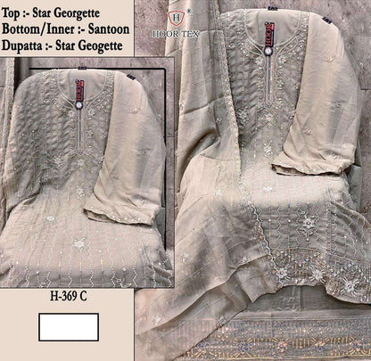 H 369 Hoor Tex Georgette Pakistani Salwar Suits Wholesale Rate