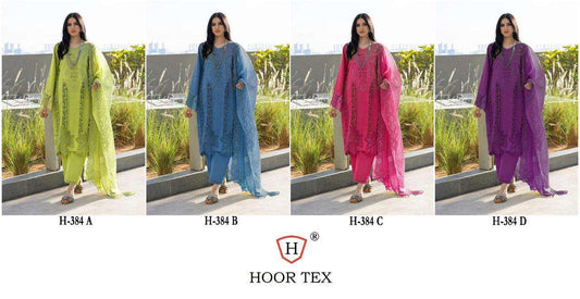 H 384 A To D Hoor Tex Heavy Cotton Pakistani Readymade Suits Wholesale Price