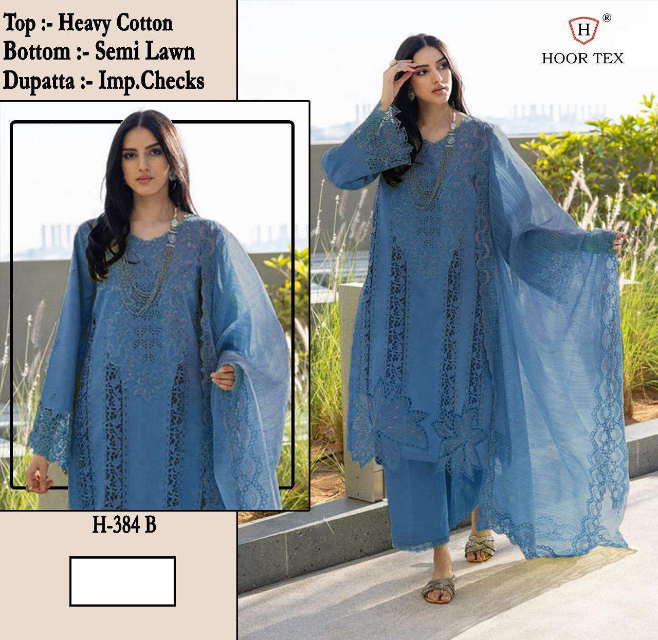 H 384 A To D Hoor Tex Heavy Cotton Pakistani Readymade Suits Wholesale Price