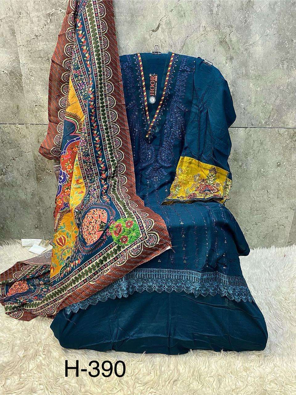 H 390 Hoor Tex Rayon Pakistani Salwar Suits Supplier India