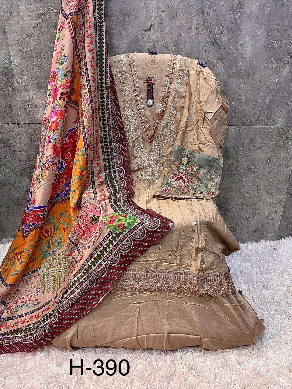 H 390 Hoor Tex Rayon Pakistani Salwar Suits Supplier India